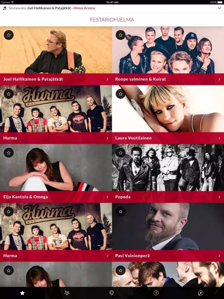 Ảnh chụp màn hình của Iskelmä Festival iPad 