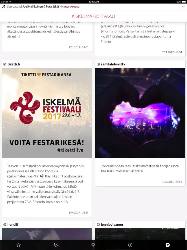 Ảnh chụp màn hình của Iskelmä Festival iPad 