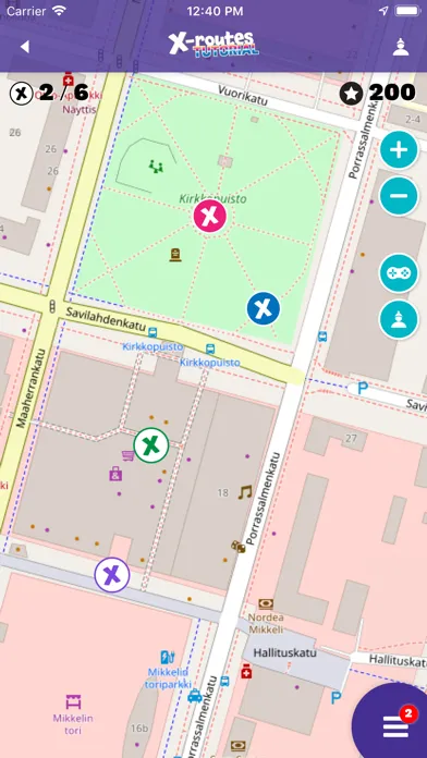 Tangkapan layar X-routes