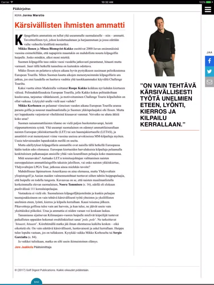 Golf Digest Suomi iPad 應用截圖
