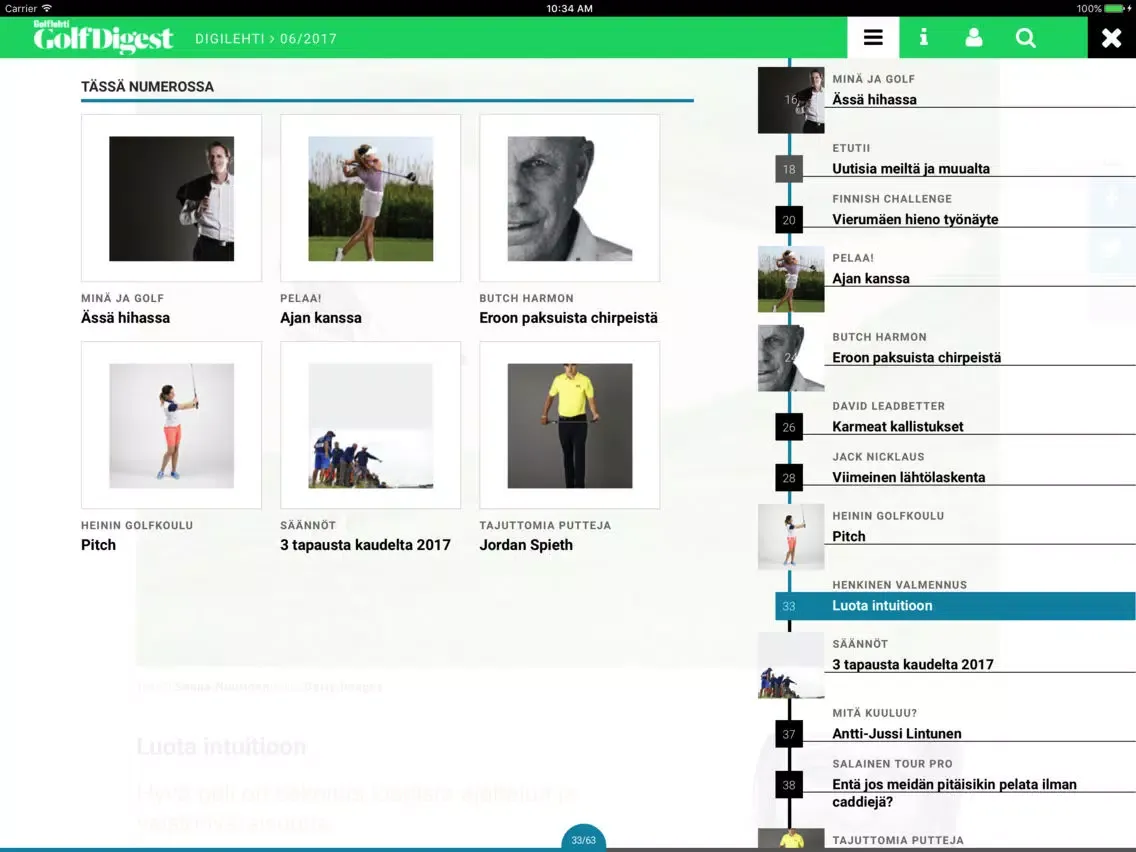Golf Digest Suomi iPad 應用截圖