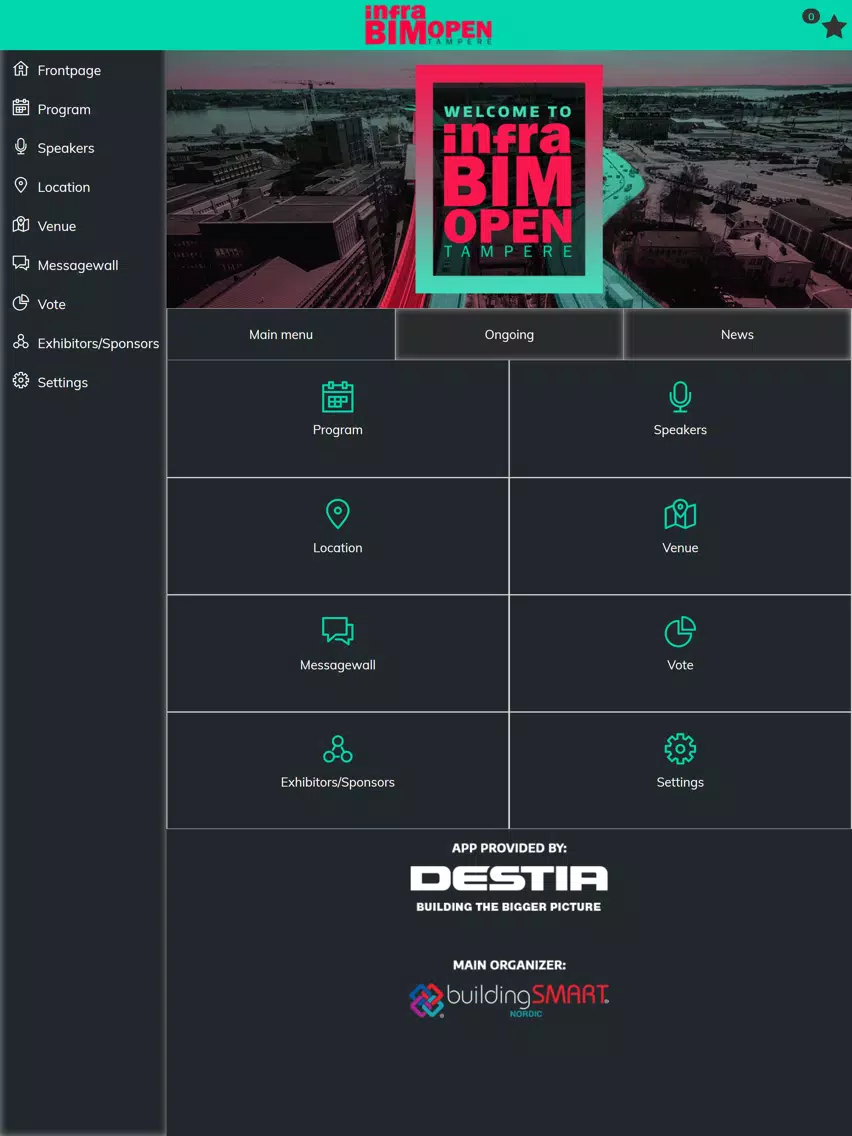 Tangkapan layar InfraBIM Open 2018 iPad 
