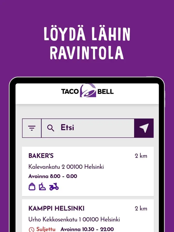 Taco Bell Suomi iPad  Ekran Görüntüleri