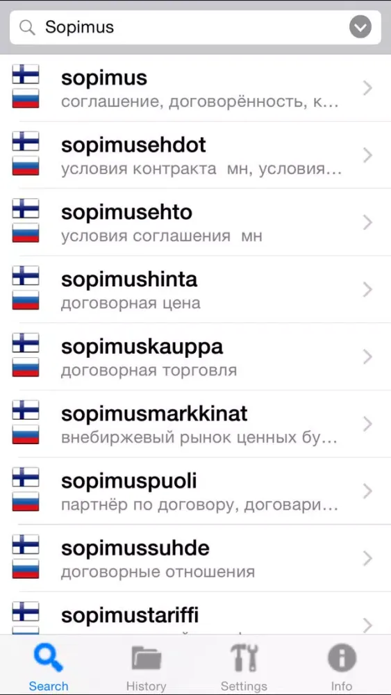 Suomi - venäjä - suomi sanakirja Ekran Görüntüleri