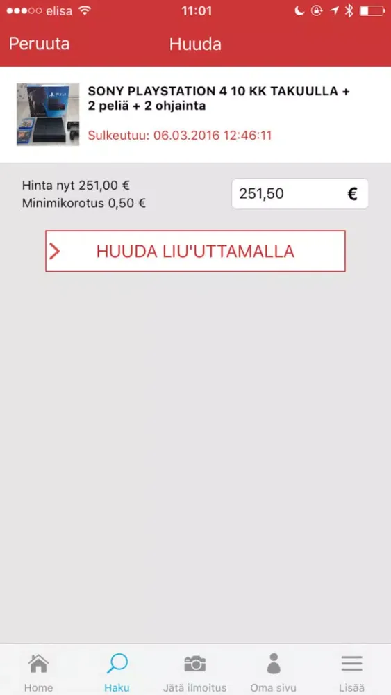 Huuto.net应用截图