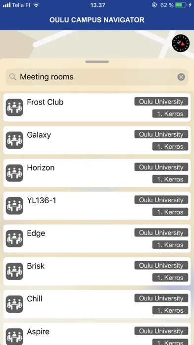 Ảnh chụp màn hình của Oulu Campus Navigator