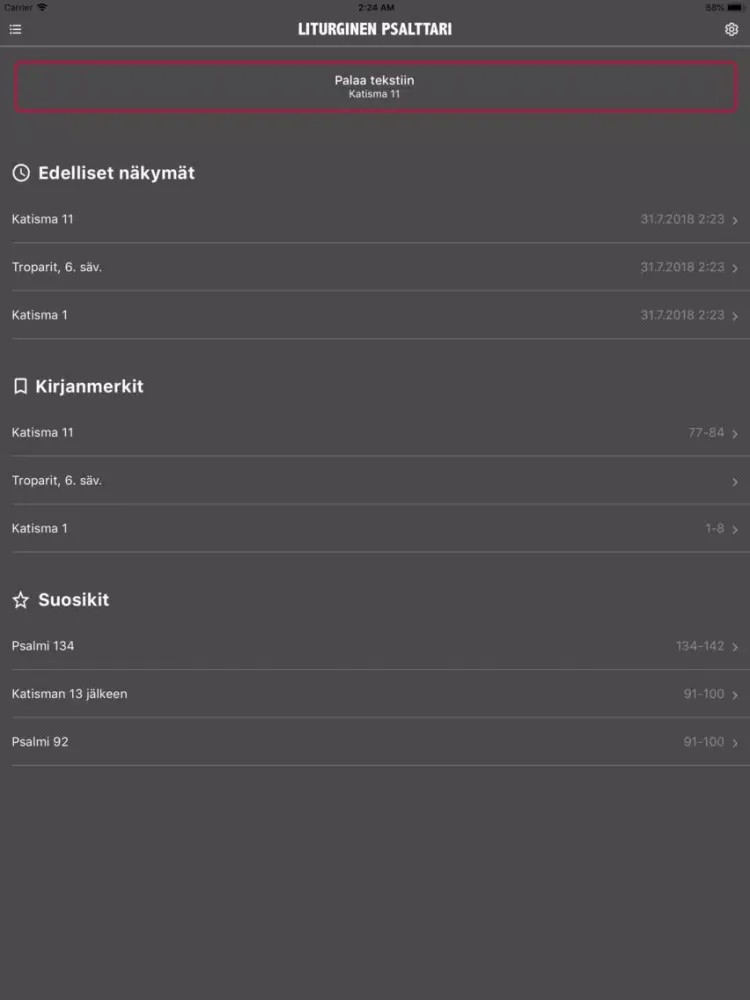 Zrzuty ekranu The Liturgical Psalter iPad 