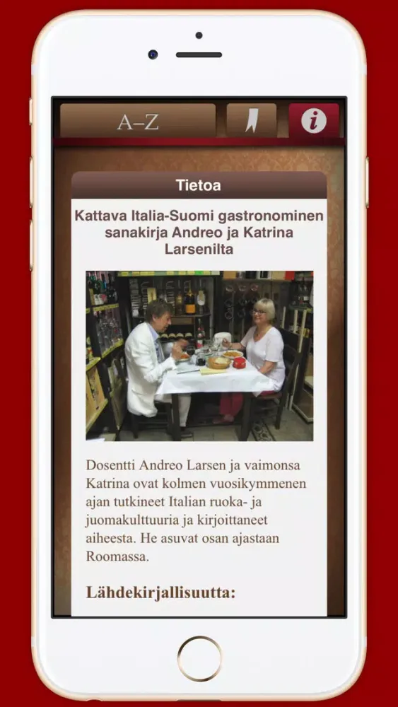 Zrzuty ekranu It-fi gastronominen sanakirja