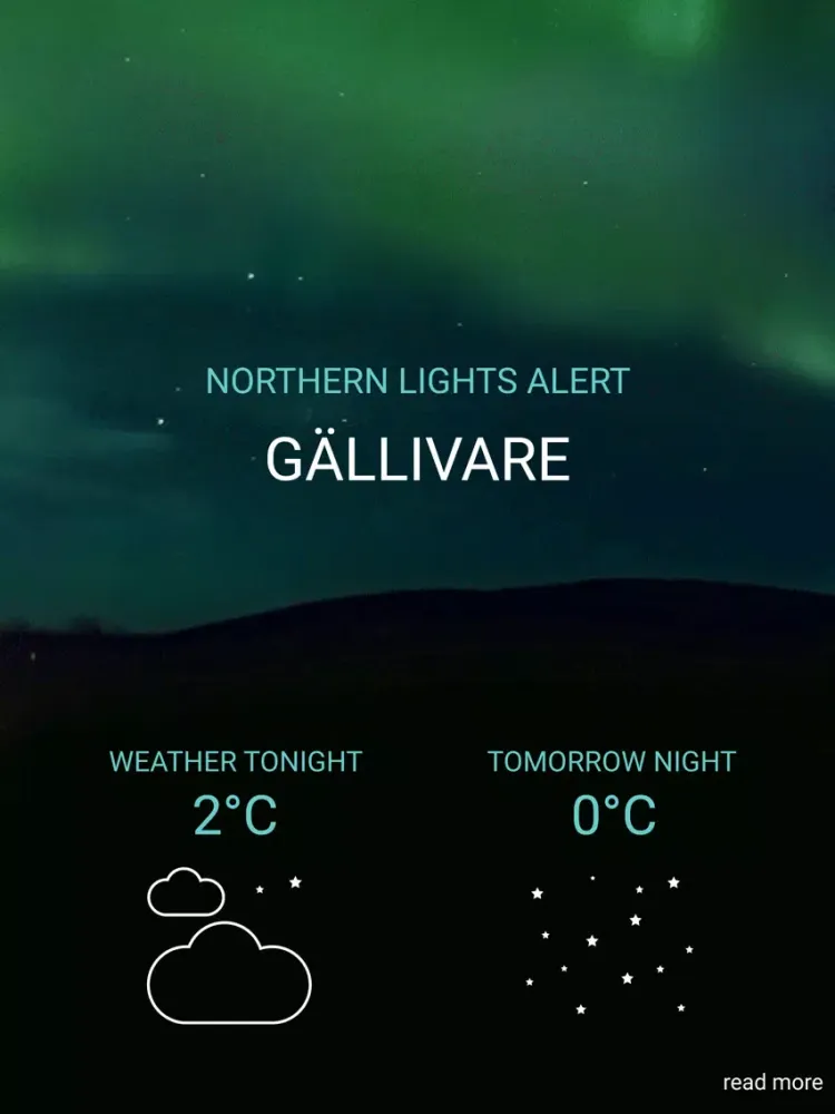 Northern Lights Alert Gällivare iPad 應用截圖