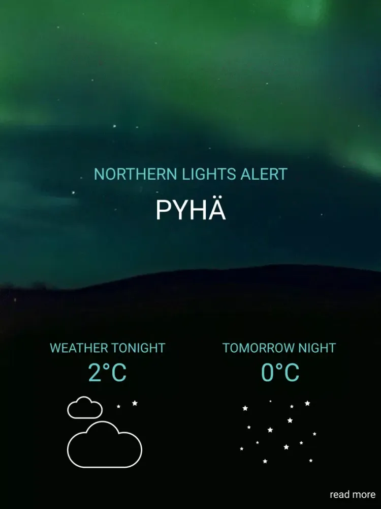 Northern Lights Alert Pyhä iPad  Screenshots