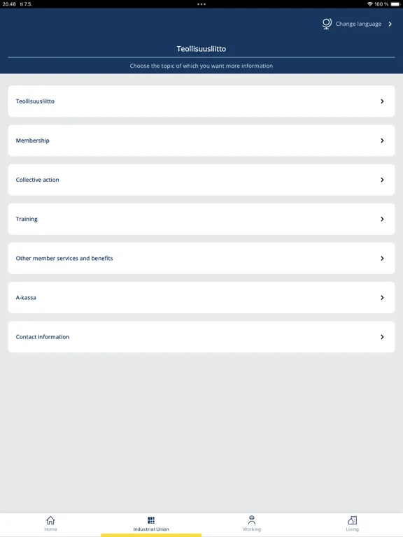 Teollisuusliiton Hermes iPad  स्क्रीनशॉट