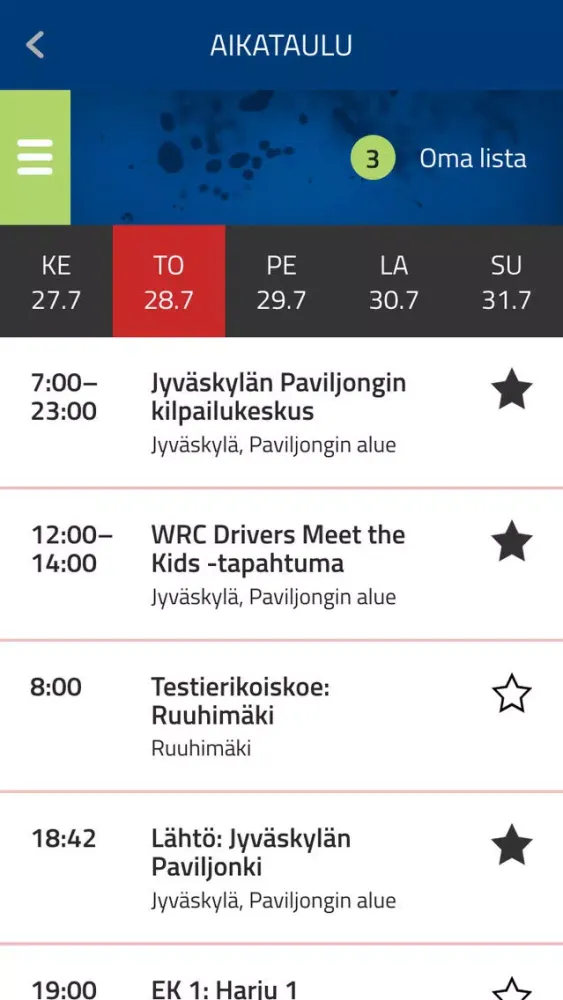 Capturas de tela do Neste Rally Finland App 2018