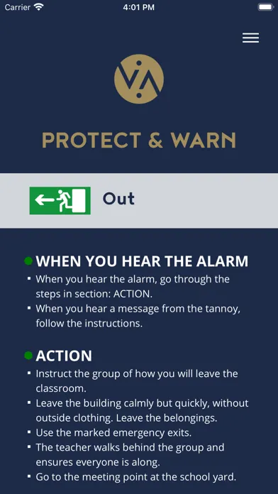 ภาพหน้าจอของ Protect & Warn