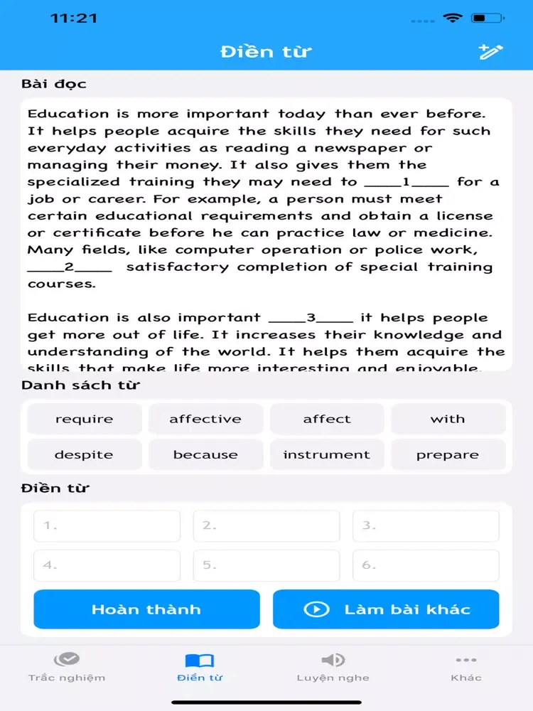 Bài tập tiếng anh iPad  스크린샷