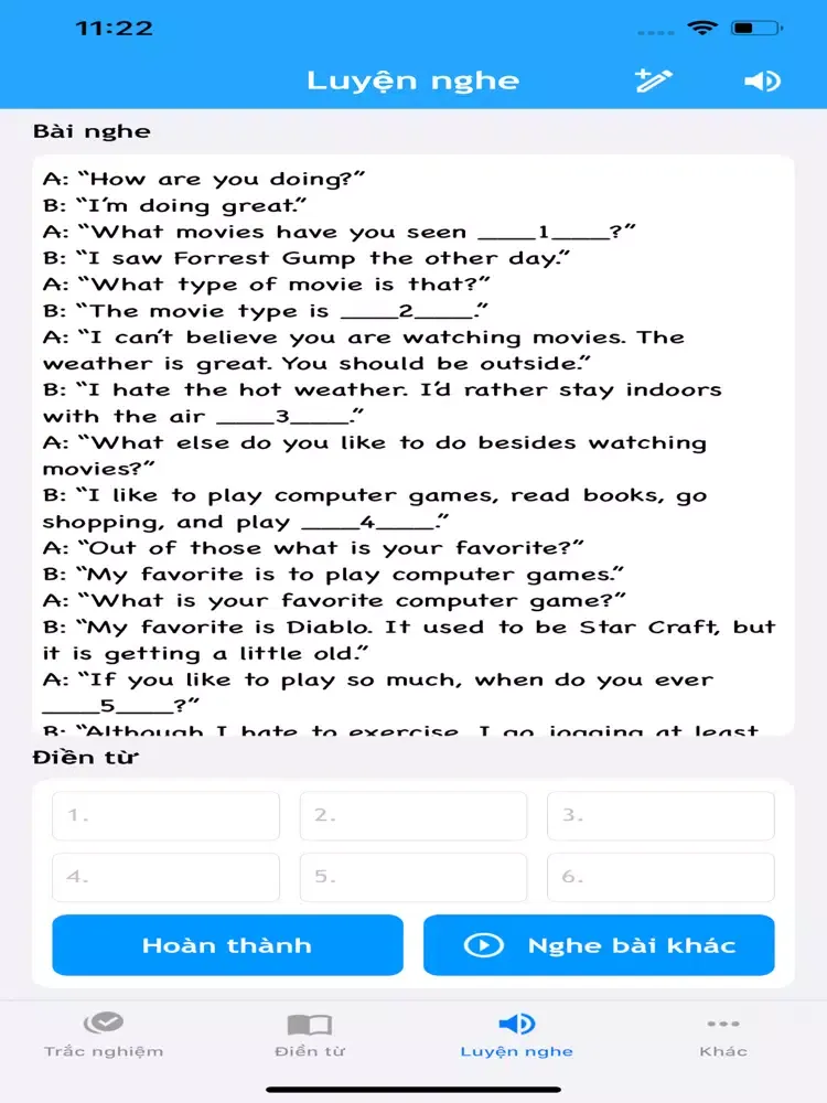 Bài tập tiếng anh iPad  스크린샷