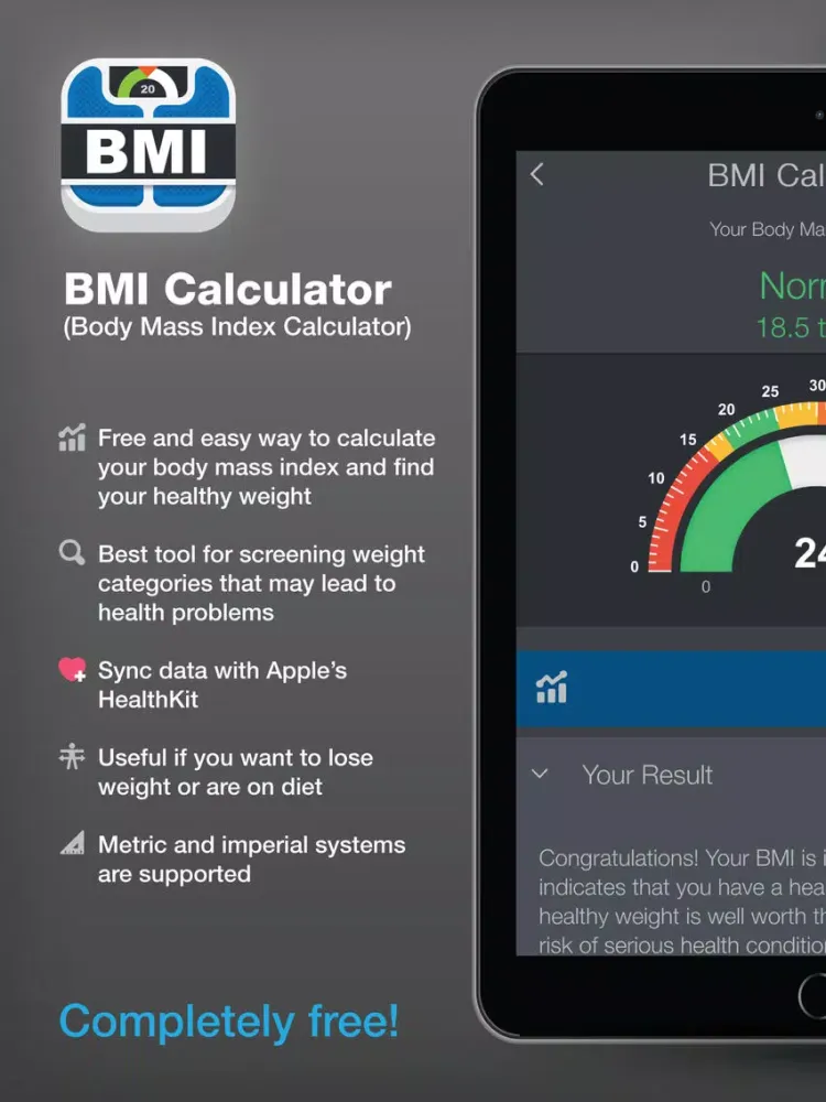 BMI (Body Mass Index) Calculator – calculate your healthy weight for your diet or training iPad  स्क्रीनशॉट