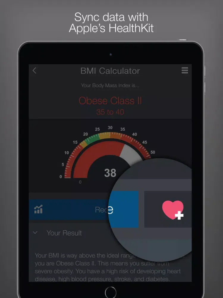 BMI (Body Mass Index) Calculator – calculate your healthy weight for your diet or training iPad  स्क्रीनशॉट