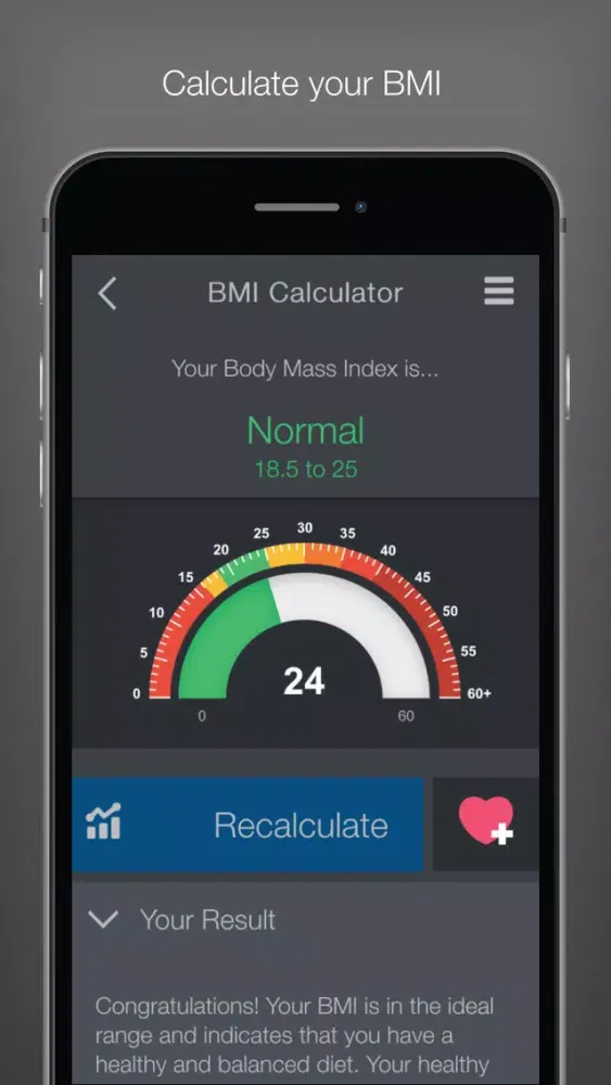 BMI (Body Mass Index) Calculator – calculate your healthy weight for your diet or training स्क्रीनशॉट
