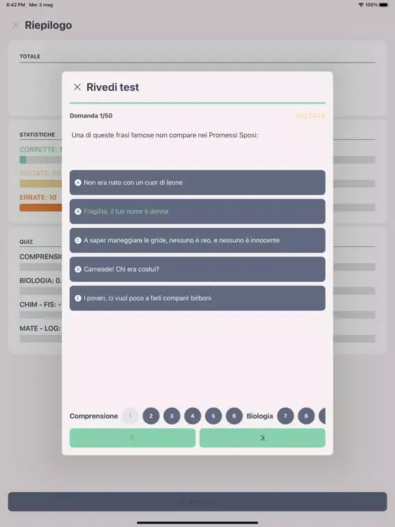 Capturas de pantalla de MedQuiz - TOLC Medicina iPad 