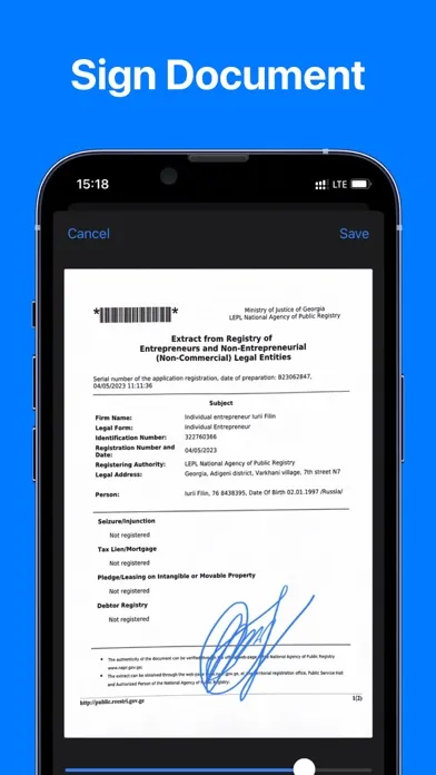 Tangkapan skrin Scanner Doc - Scan Docs to PDF