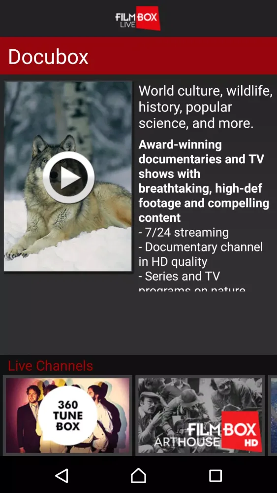 Filmbox Live Screenshots