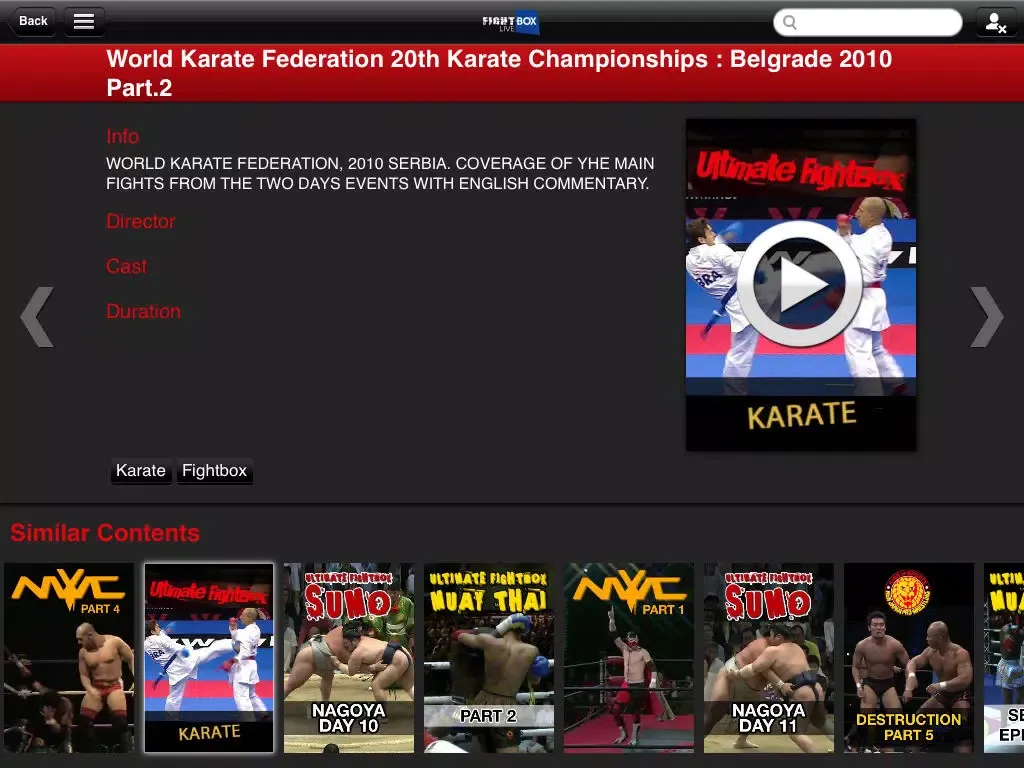 Fightbox Live iPad  Screenshots