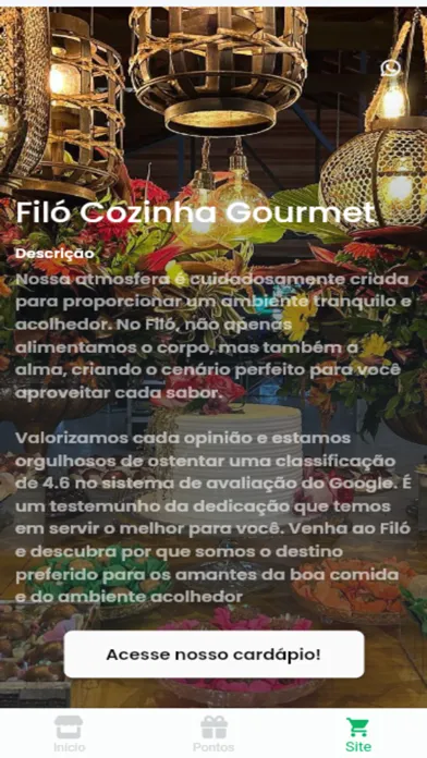 Capturas de tela do Filó Cozinha Gourmet