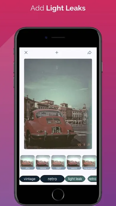Captures d'écran de filtegram - retro & light leak