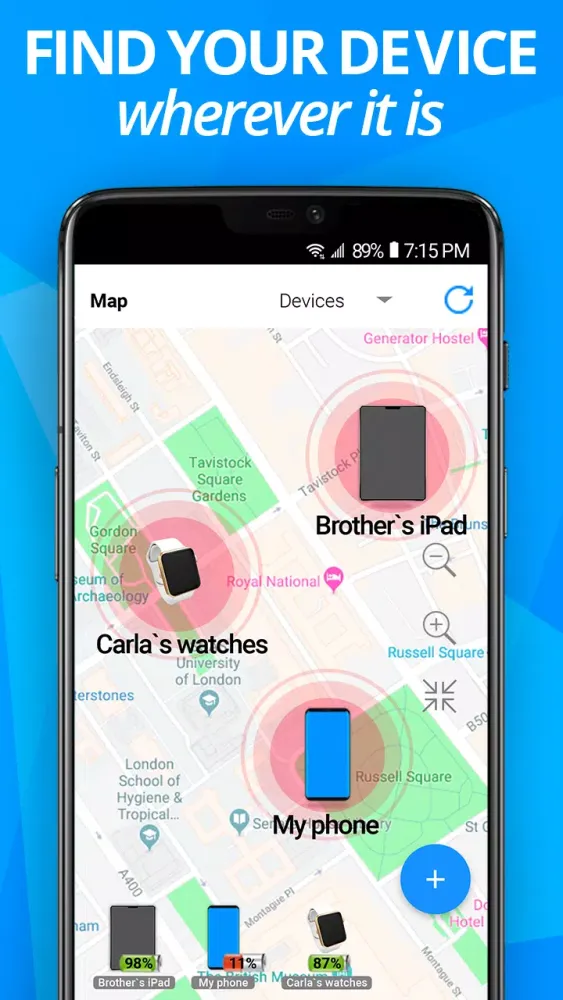 Tangkapan skrin Find my Device