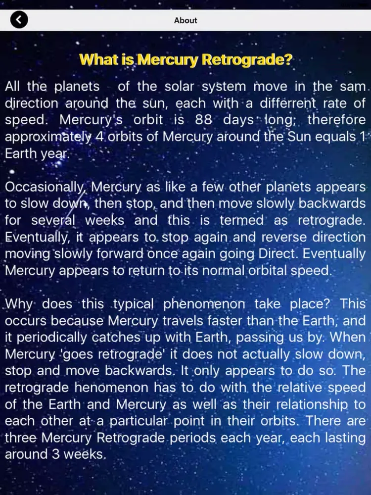 MercuryRetrograde findyourfate iPad  स्क्रीनशॉट