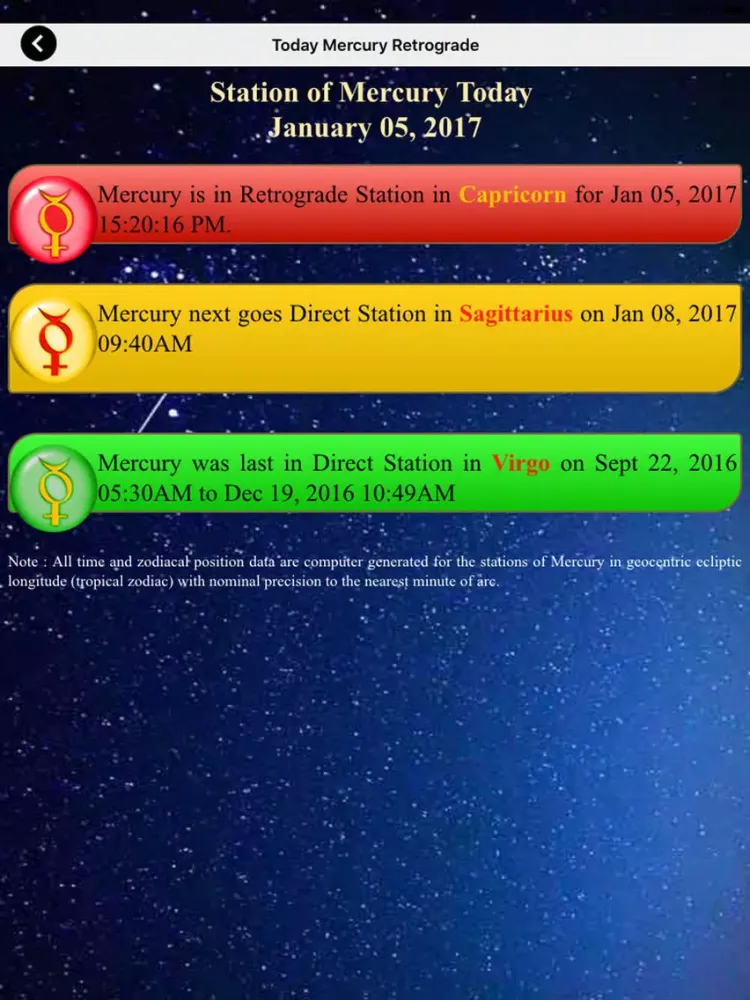 MercuryRetrograde findyourfate iPad  स्क्रीनशॉट
