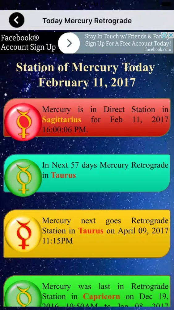 MercuryRetrograde findyourfate स्क्रीनशॉट