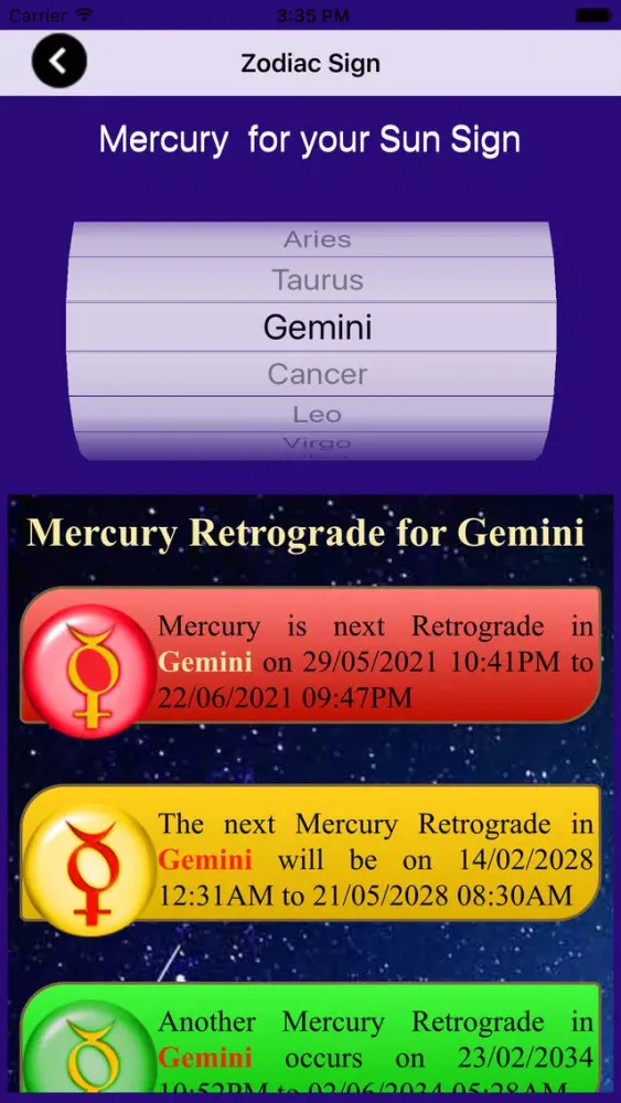 MercuryRetrograde findyourfate स्क्रीनशॉट