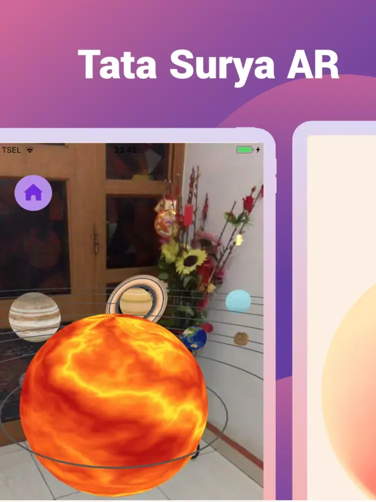 Tangkapan skrin Tata Surya AR iPad 