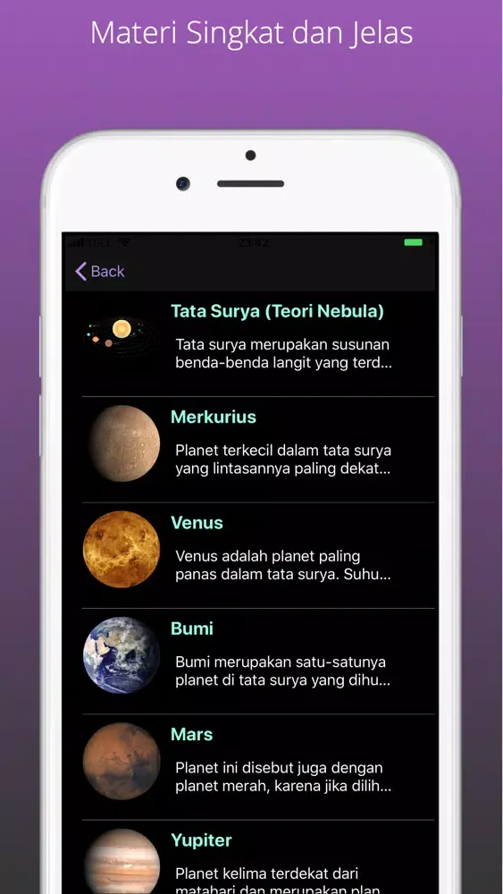 Tangkapan skrin Tata Surya AR