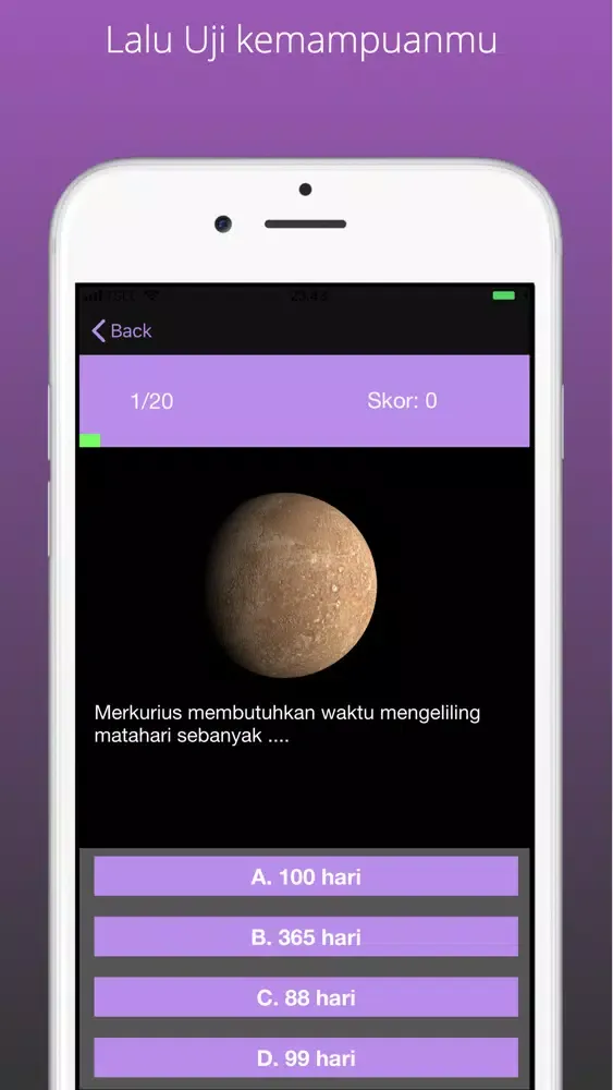 Tangkapan skrin Tata Surya AR