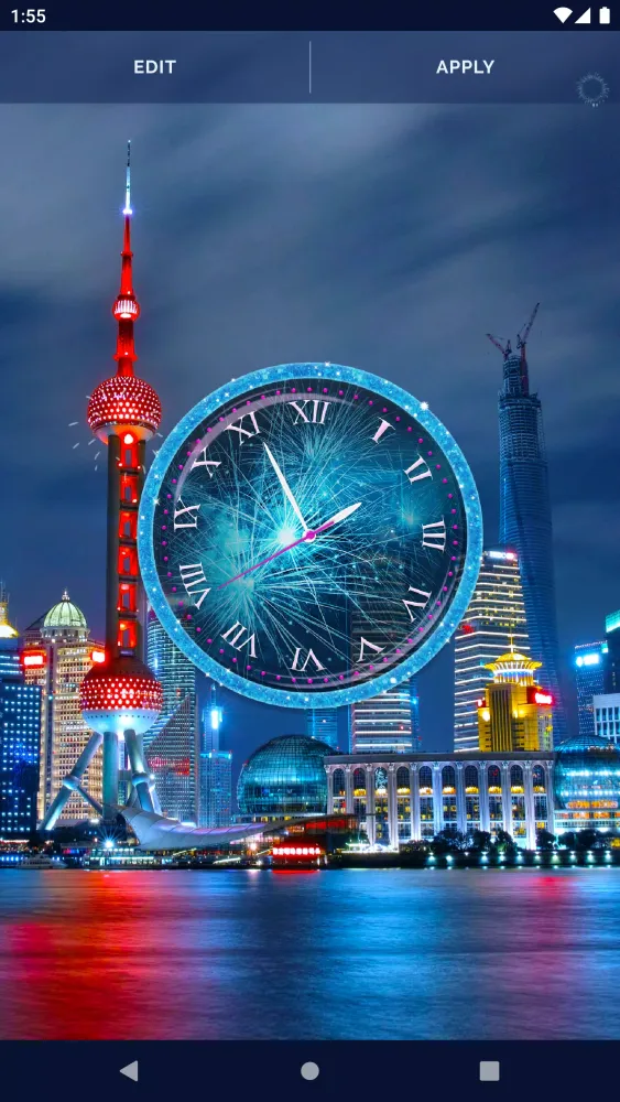 Screenshot di Fireworks Clock Live Wallpaper