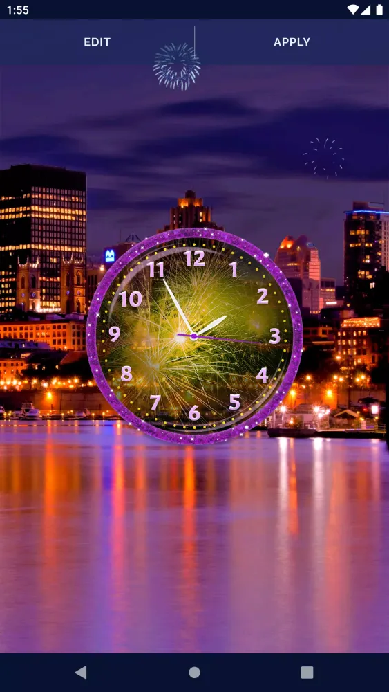 Screenshot di Fireworks Clock Live Wallpaper