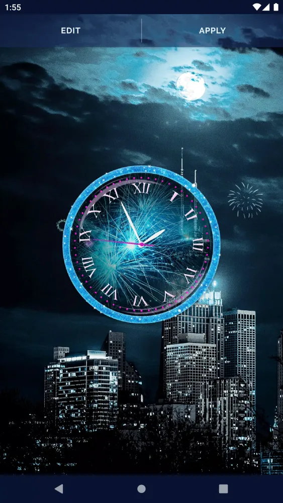 Screenshot di Fireworks Clock Live Wallpaper