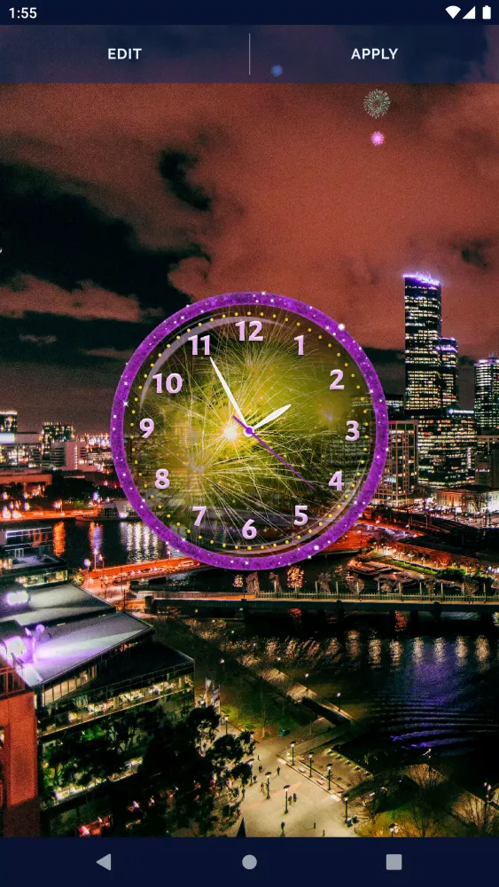 Screenshot di Fireworks Clock Live Wallpaper