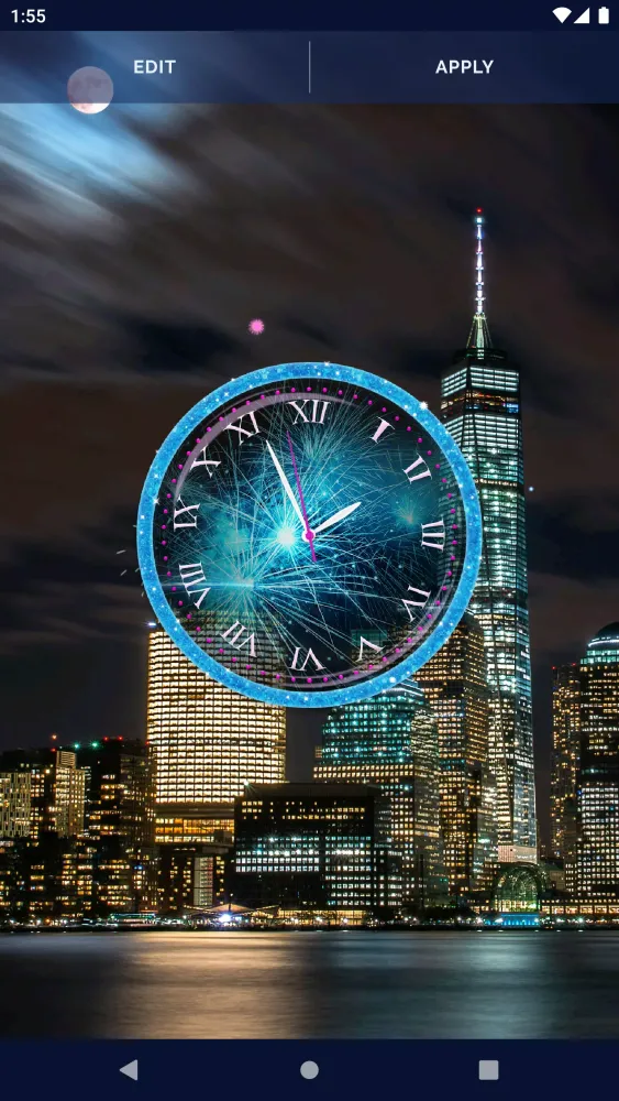 Screenshot di Fireworks Clock Live Wallpaper