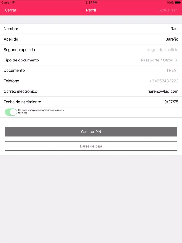 Capturas de tela do Firmamobile, digital identity iPad 
