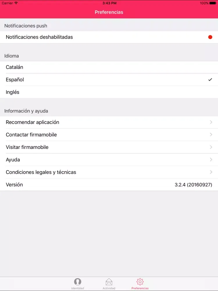Capturas de tela do Firmamobile, digital identity iPad 