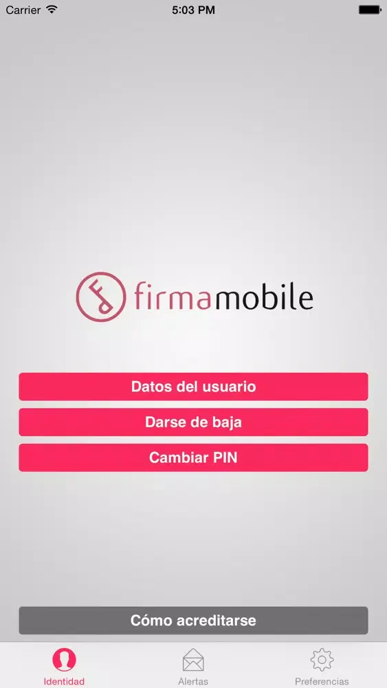 Capturas de tela do Firmamobile, digital identity