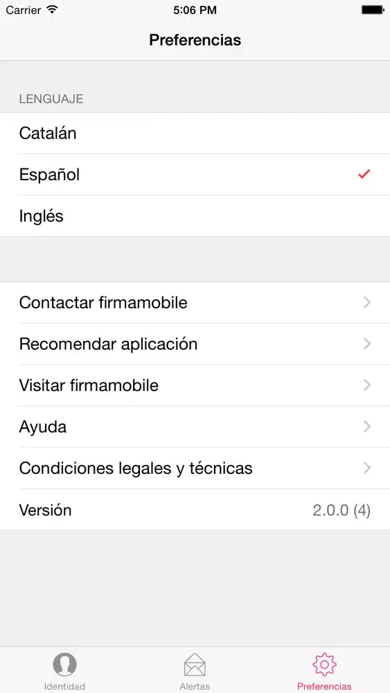 Capturas de tela do Firmamobile, digital identity