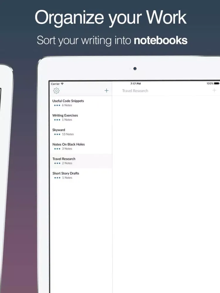 Tangkapan layar Write.r iPad 