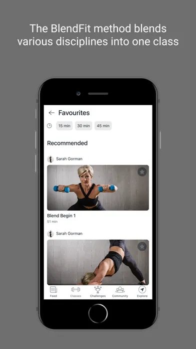 Tangkapan layar BlendFit App