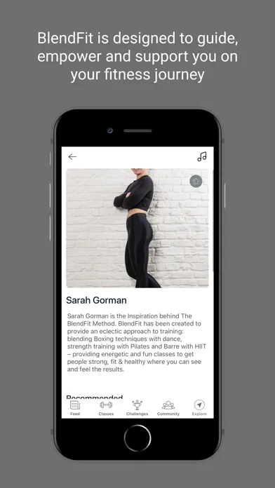 Tangkapan layar BlendFit App