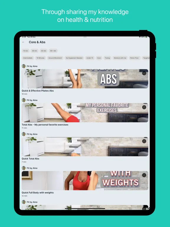 Ảnh chụp màn hình của Fit by Aino iPad 
