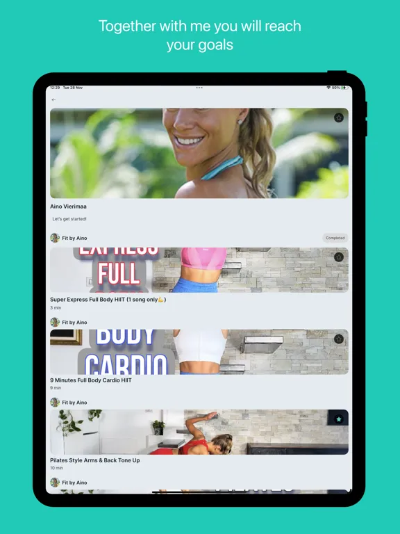 Ảnh chụp màn hình của Fit by Aino iPad 